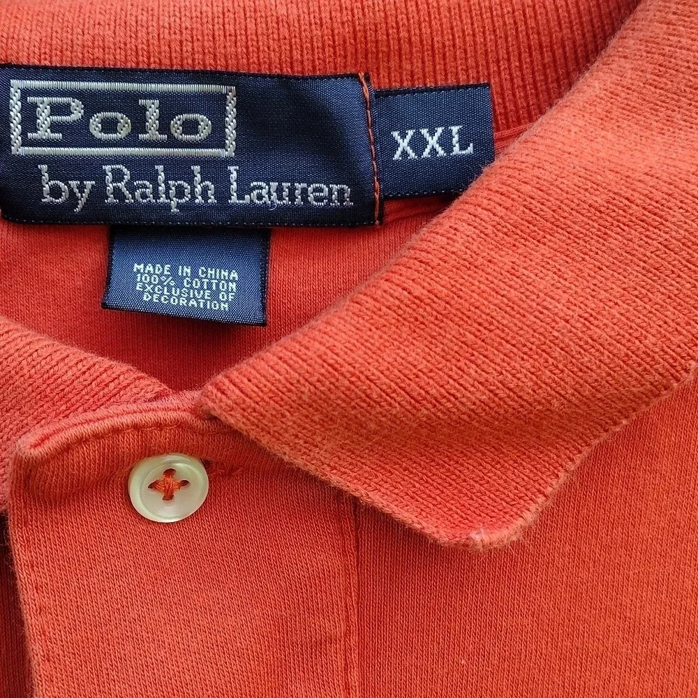 Ralph Lauren Polo Men's Solid Orange Short Sleeve Polo Shirt XXL